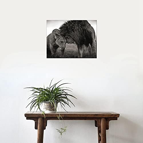 תמונות אריה מודרניות תמונות בשחור לבן תמונות משרד חדר שינה קיר קיר מינימליסט חיה זוגית יצירות אמנות