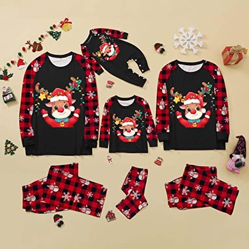 XBKPLO לחג המולד משפחתי תואם פיג'מה, משפחת חג מולד פג'מה תואמים סטים זוגיים מתנה הורה לילד PJS תלבושת