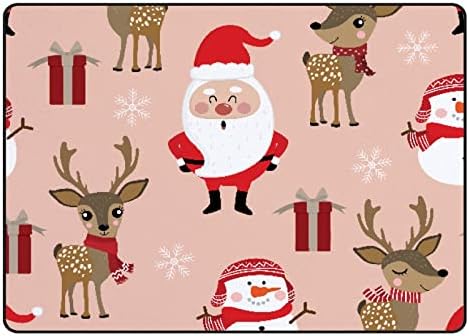 שטיחי ילדים גדולים של Xollar רכים משתלת רכה זחילה תינוקת משחק מחצלת חג מולד חמוד סנטה קלאוס צבי שטיח