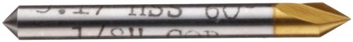 Magafor 4822 Series Cobalt Steel Dountersinkink, ציפוי פח, חליל יחיד, 60 מעלות, שוק עגול, 0.125 Shank
