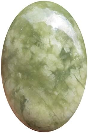 פקואר סגלגל ירוק ירקן אבן דקל, אבן דאגה מלוטשת אבני עיסוי כיס ריפוי קריסטל לטיפול בגיאומטריה של צ'אקרה