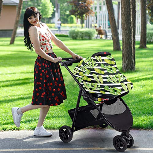 צבעי מים קקטוס פסים אופקיים כיסויי מושב לרכב לתינוקות - צעיף הנקה, חופה מרובת מושב רב -שימושי, לתינוקות
