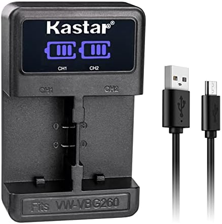 Kastar VW-VBG130 LED2 מטען סוללות USB תואם ל- PANASONIC HDC-TM650 HDC-TM700 HDC-TM700K HDC-TM750 HDC-TMT750GK