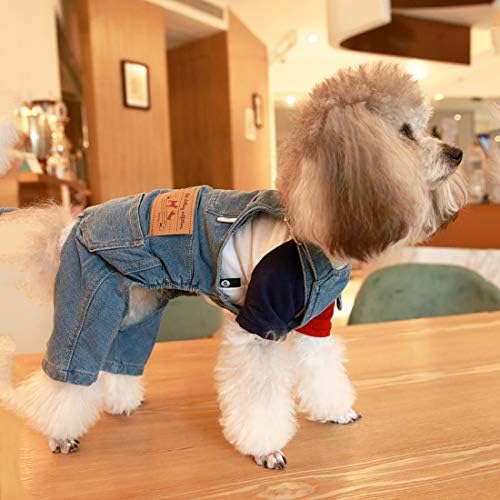 תלבושות בגדי כלבים קטנים, חולצת בגדים בג'ין חיות מחמד, מכנסי ג'ינס רכים של חתול רך