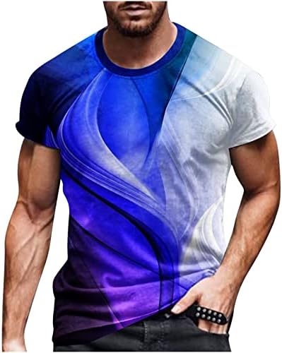 חולצה לגברים 3 ד מודפס חולצה מצחיק עיצוב טיז צבעוני חולצות קיץ אופנה ספורט חולצות מקרית טי לגבר