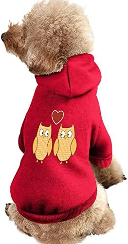 אני אוהב אותך ינשוף קפוצ'ונים לחיות מחמד בגדי סווטשירט חמים עם כובע לכלב חתול