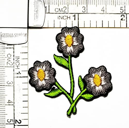 קליינפלוס 2 יחידות. מיני אפור פרח לתפור ברזל על טלאים רקומים פרחי אופנה מדבקת מלאכת פרויקטים אבזר תפירה