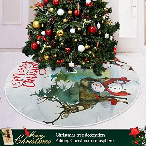 Oarencol חג המולד סנטה שלג איילים אייל עץ עץ חג המולד חצאית 36 אינץ 'חג המולד של מסיבת חג קישוטים