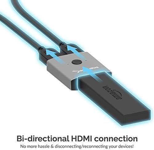 SABRENT 2-PORT 4K 4K כפול מתג שיתוף HDMI + Premium 3-Port Aluminum Mini USB 3.0 Hub