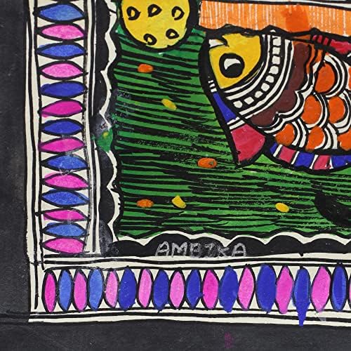 נוביקת חיה רב -צבעונית עם ציור מדובאני מהודו 'קרישנה שובבה'