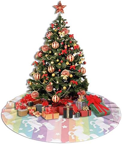 Lveshop חמוד חמוד חד קרן עץ חג המולד חצאית יוקרה עגול מקורה מחצלת חוץ כפרי חג המולד עץ קישוטי חג （30