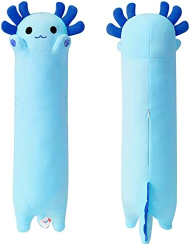 אפרסק חתול כחול ארוך אקסולוטל קטיפה כרית צעצוע חמוד אקסולוטל ממולא בעלי החיים עבור בנים ובנות 20