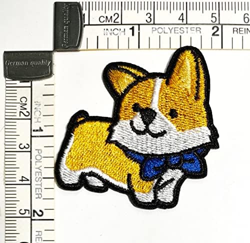 קליינפלוס 3 יחידות. כלב קורגי קריקטורה ילדי ילדים תיקון רקום ברזל על תג לתפור על תיקון בגדי רקמת אפליקצית
