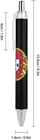 לוגו דגל פורטוגל מודפס נשלף נשלף עט עט כחול עטים 0.5 ממ נקודה לנשים וגברים