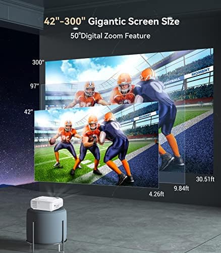 מקרן יליד 1080p עם 5G WiFi ו- Bluetooth, USSUNNY 9800L HD HD מקרן סרטים חיצוניים קולנוע ביתי LED וידאו