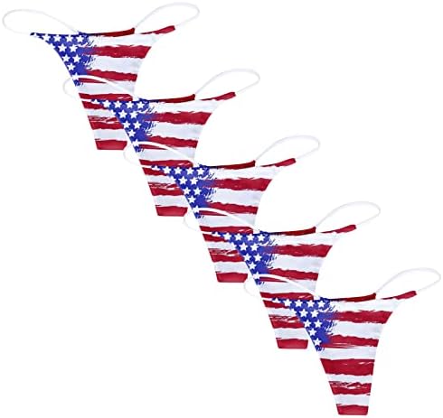 4 ביולי חוטיני סקסיים לנשים שובבות לרצועות מתיחה מין T-גב-גב תחת מותניים נמוכות דגל אמריקאי דגל נוח