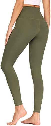 מכנסי יוגה בעלי המותניים הגבוהים של רונאנמון, חותלות עם כיס, בקרת בטן 4 כיוונים מכנסי אימון רכים חמאה.