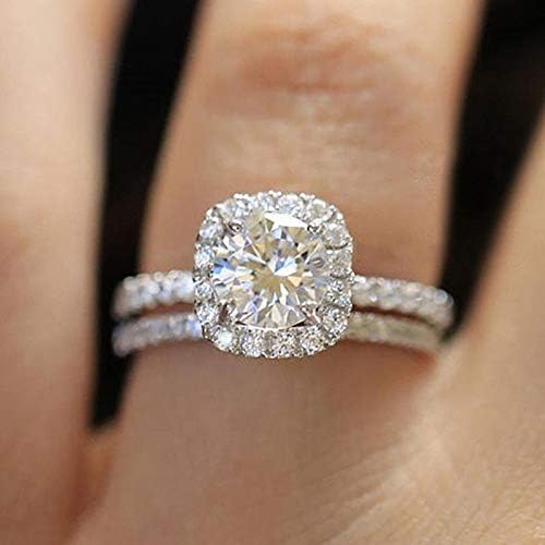 תכסיס פיילין אופנה 925 כסף מלא טבעות לנשים לבן ספיר חתונה טבעת גודל 6-10