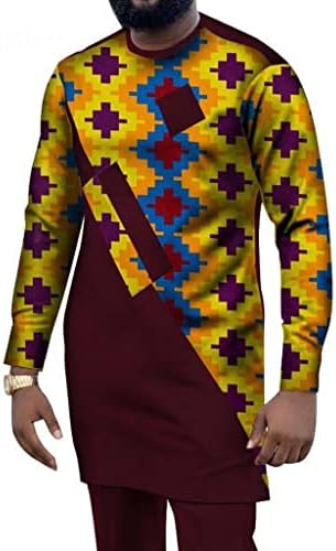 Dewufafa אפריקני גברים לבוש דשיקי תלבושת יוקרה מסורתית חליפה מודפסת חולצה עליונה מכנסיים עליונה