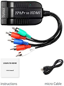 Ypbpr למתאם ממיר HDMI, רכיב ל- HDMI, 5RCA RGB YPBPR לממיר HDMI תומך במתאם ממיר שמע וידאו 1080p וידאו
