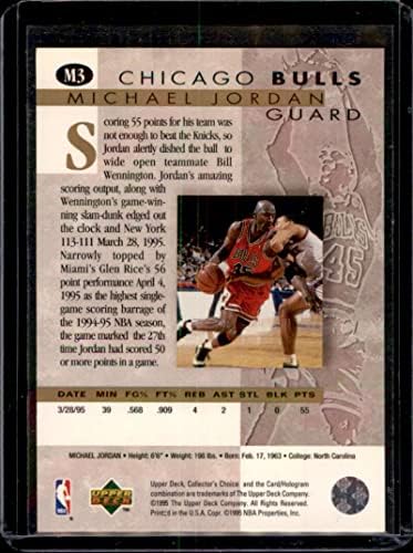 1995-96 Collector's Choice Jordan הוא חזר M3 Michael Jordan NM-Mt Chicago Bulls Basketball
