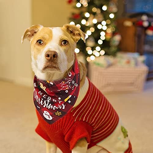 Yespet כלב חג המולד בנדנה בנדנה משובצת משובצת חיות מחמד משולש משולש חיית מחמד אביזרים לקישוט תלבוש