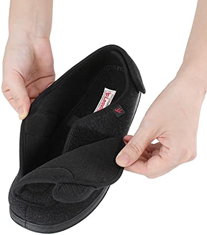 נעלי סוכרת לגברים נעלי בית עם רצועה מתכווננת רחבה במיוחד נעלי הליכה נוחות מקורות חיצוניות הקלה על רגליים
