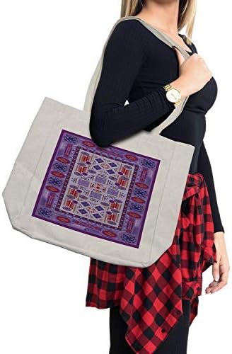 תיק קניות אפגני של אמבסון, דפוס שבטי נצחי עם פולקלור מזרח תיכוני נקודות צורות אפגניות מסורתיות, תיק