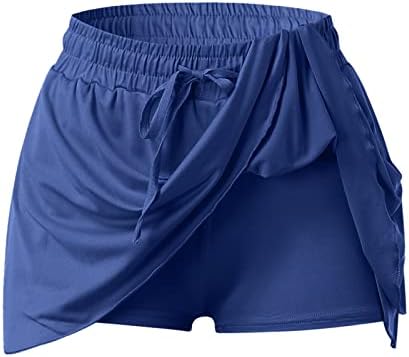 חצאיות ריצות מותניים גבוהות עם מכנסיים קצרים נשים זורמות גולף זורמות 2 ב 1 מיני חצאית המריצה מכנסיים